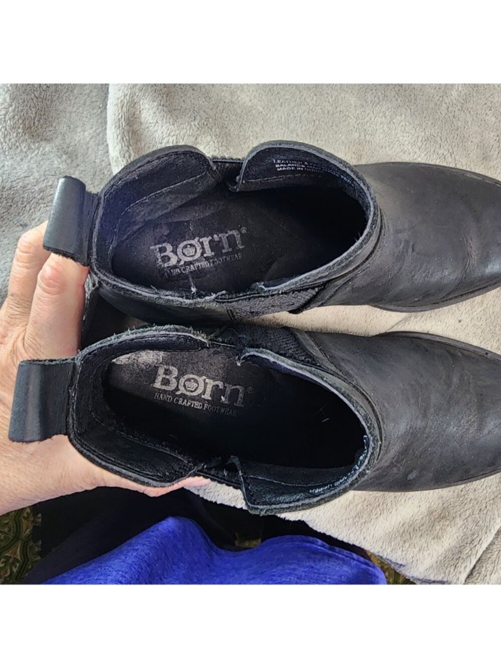 Born Shoes Womens Size 7.5 M Brenta Black Leather Ankle Chelsea Boots *Read* - Picture 8 of 14